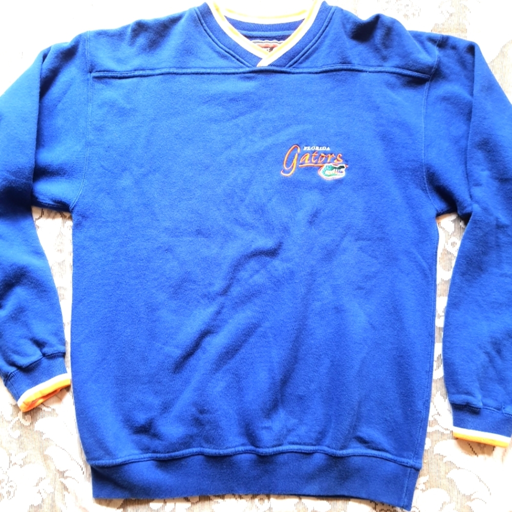 Vintage Medium Sport One Flordia Gators College Pull Over Sweater Blue